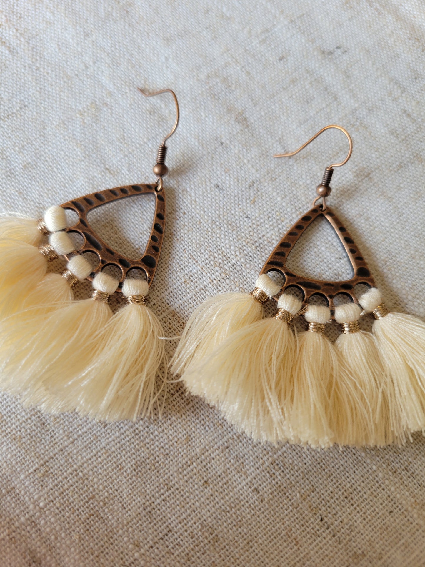 Beige Fluffy Boutique Earrings