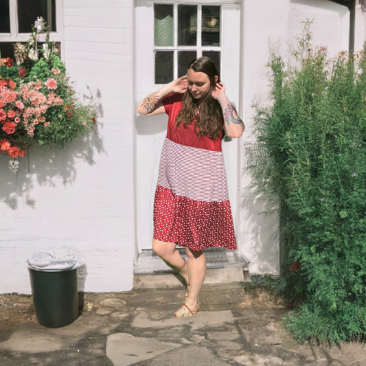 The Corie - Multi Burgundy Colored Dress